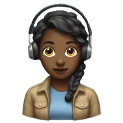 Black girl with trucker headset  sticker