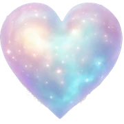 Pastel White iridescent nebula heart sticker