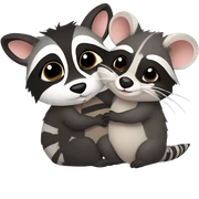 Possum kiss raccoon sticker