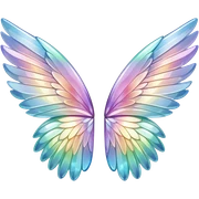 A pair of Sparkly glossy Pastel iridescent glass wings  sticker