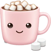 Light Pink mug of hot chocolate with marshmallows  sticker