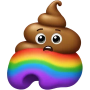 Rainbow poop sticker