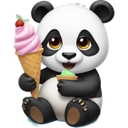 Panda eating ice cream sticker