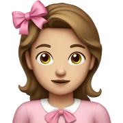 Brown hair girl with pink bow  sticker
