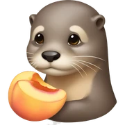 otter with peach sticker