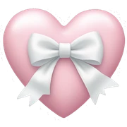 Pastel pink heart with white bow sticker