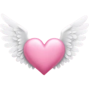 pink heart with white wings sticker