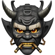Samurai com mascara hannya sticker