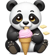 Panda eating ice cream sticker