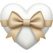 white heart with beige bow sticker