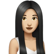 Fair skinned pretty woman with long straight black hair sticker