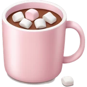 Light Pink mug of hot chocolate with marshmallows  sticker