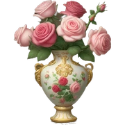 roses in rococo vase sticker