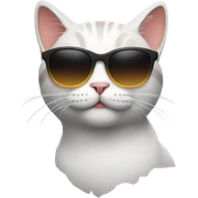 Cat with sunglasses sticker