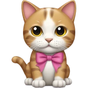 cat with bow sticker