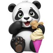 Panda eating ice cream sticker