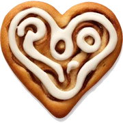 cinnamon roll cookie heart sticker