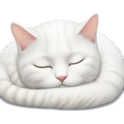 white cat sleeping sticker