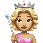 Pink blonde princess with silver crown and pink wand  sticker