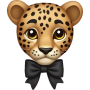 Leopard black bow sticker
