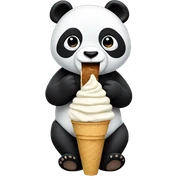 Panda eating ice cream sticker