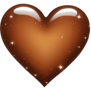Brown heart with sparkles sticker