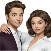 smiling couple in formal attire sticker