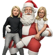 boys in santa hats sitting sticker