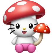 hello kitty with mushroom sticker
