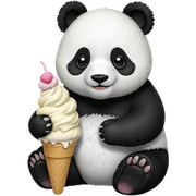 Panda eating ice cream sticker