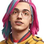pink haired boy portrait sticker