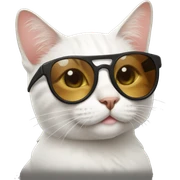 Cat with sunglasses sticker