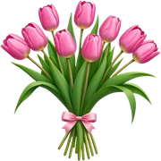 Pink tulips bouquet  sticker