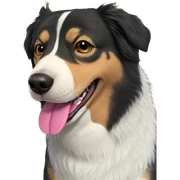 dog with tongue out flowers sticker
