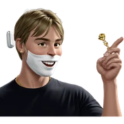 masked male with jewelry sticker