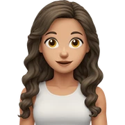 smiling girl with curly hair sticker