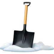 Black square shovel with snow  sticker