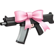 Gun with a light pink bow sticker