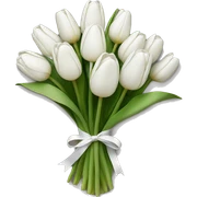 white tulip bouquet  sticker