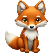 Fox with fluffy tail sticker