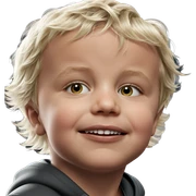 blonde boy portrait looking at viewer sticker