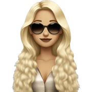 Beautiful long hair blonde with fur coat and sunglasses sticker