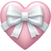 Pastel pink heart with white bow sticker