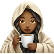 girl inside a blanket sipping coffee eyes closed sticker