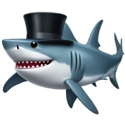 Shark with a top hat sticker