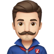 French boy with mustache and small beard with league of legends logo sticker