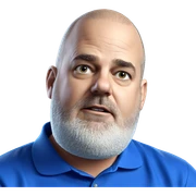 bald male with blue shirt sticker