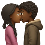 Girl and boy kissing sticker