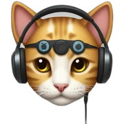 Cat gamer headphone sticker