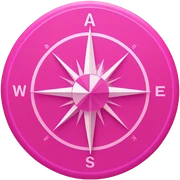 pink compass sticker